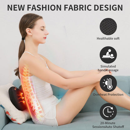 iKristin Back Massager, Shiatsu Neck Massager with Heat, Electric Back Massager for Shoulder, Back, Leg, Deep Tissue Kneading Massage to Relief Muscles, Massage Pillow for Mom/Dad/Women/Men