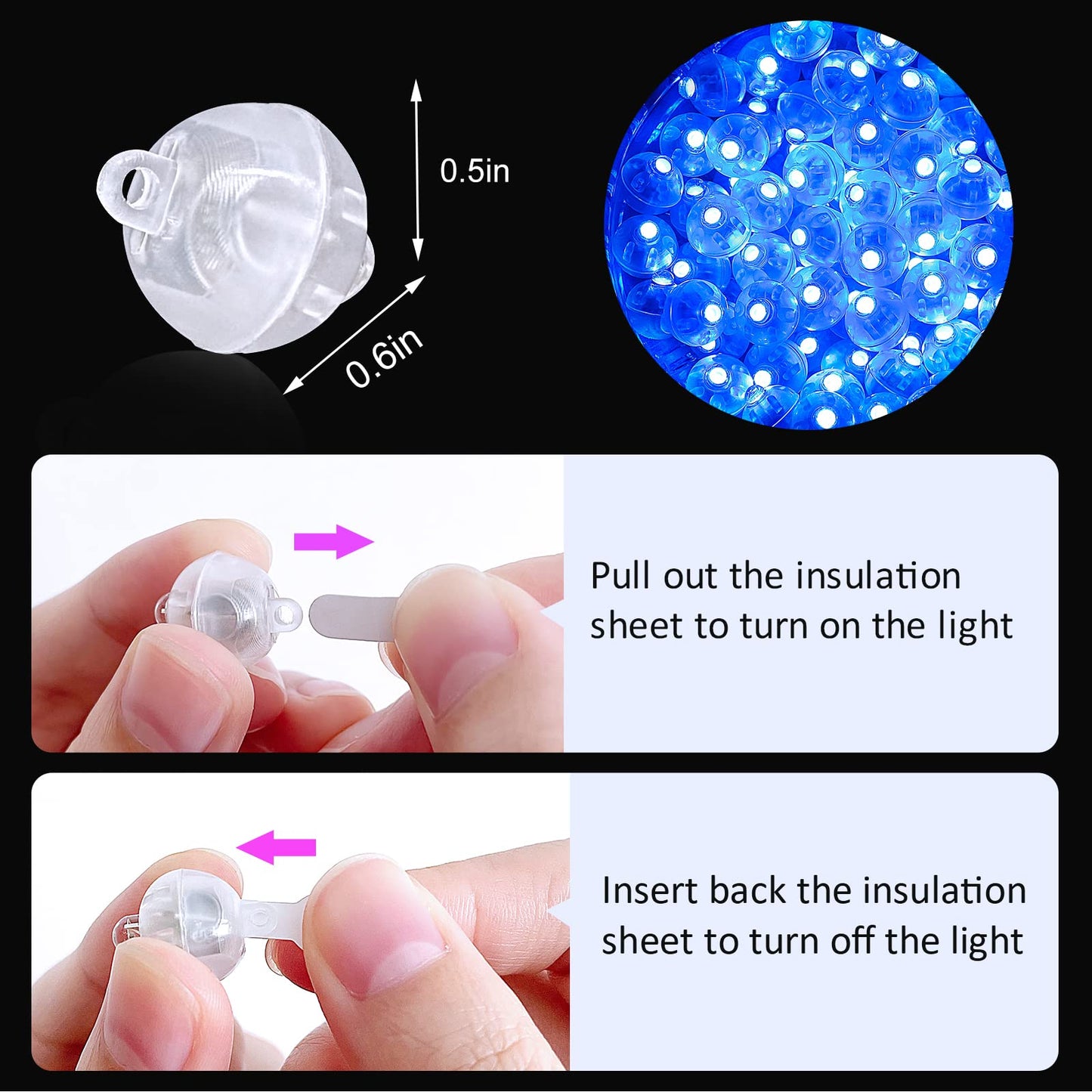 ZGWJ 100PCs Mini Led Lights for Paper Lantern, Led Balloons Light up Balloons for Neon Party Lights Easter Eggs Christmas Halloween Birthday Party Wedding Decoration