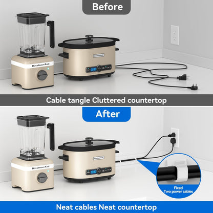 Large Cable Clips 40pcs with Strong Adhesive Tapes,Wire Holder Organizer Cord Management for Car, Office and Home (White- L04(40PCS))