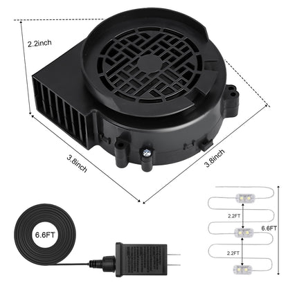 12V 0.8A Replacement Air Blower for 5-8FT Halloween Christmas Inflatables with 1.5A Adapter 3 LED Light Fans Outdoor Blow Up Motor Replacement Fan Blower Parts for Inflatables Yard Decorations