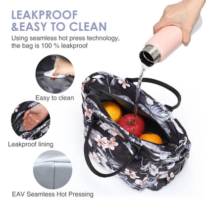 Insulated Lunch Bag for Women/Men,LeakProof Adult Lunch Box,Large Lunch Tote Bag with Removable Shoulder Strap,Portable Reusable Lunch Cooler Bag for Office Work Picnic Beach