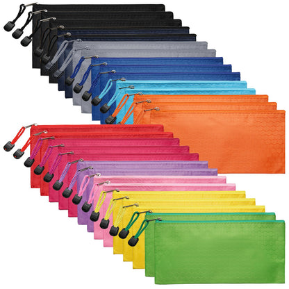 LABUK 29pcs Zipper Pencil Pouches, Small Zipper Pencil Bags, Waterproof Pencil Cases, for Office School Travel Cosmetics 12 Colors