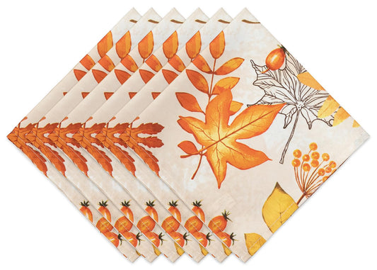 YiHomer Fall Thanksgiving Tabletop Collection for Kitchen Dining Decoration Parties Harvest, Fall Leaves, Napkin Set, 20 x 20