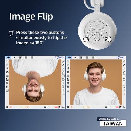 INSWAN INS-1 USB Document Camera — 8MP Ultra HD, Auto Focus, LED , Built-in Mic, Windows, Mac, iPad, Chromebook Compatible for Distance Learning, Remote Teaching, Web Conferencing, Live Demo