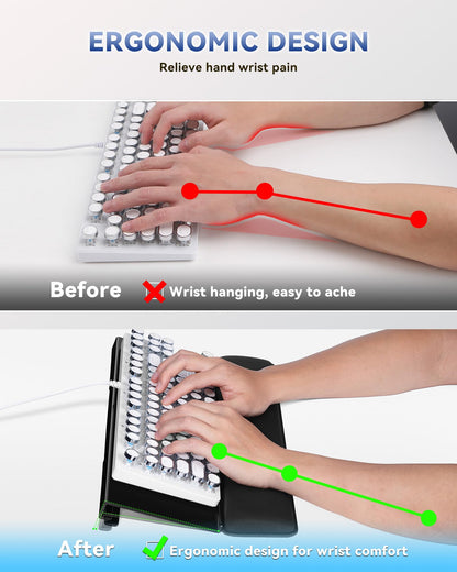 Laborio Computer Keyboard Stand for Desktop, 2-Level Height Adjustment Keyboard Wrist Rest, Non-Slip Key Board Riser Pad for Office, Gaming, and Home Desks