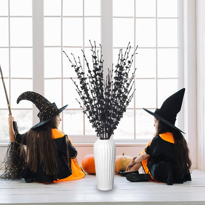 Wootkey 5pcs 29.5" Faux Jasmine Artificial Flowers Tall Black Floral Branches for Home Wedding Vase Filler Party DIY Decoration Halloween Flowers