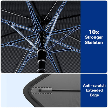 2025 Windshield Sun Shade Umbrella, Foldable Car Umbrella Sunshade with UV Block Car Front Window (Heat Insulation Protection) for Auto Windshield Covers Trucks Cars (Large)