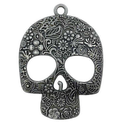 ZILucky Set of 12 Sugar Skull Shower Curtain Hooks Decorative Home Bathroom Stainless Steel Rustproof Skeletons Shower Curtain Rings Decor Accessories (Pewter)