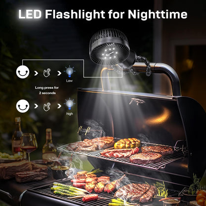 20000mAh Portable Stroller Fan, 120° Auto Oscillation, 3-IN-1 with Power Bank LED Light Detachable Flexible Tripod Rechargeable Battery Powered Clip On Fans Desk for Baby Crib Car Seat Travel