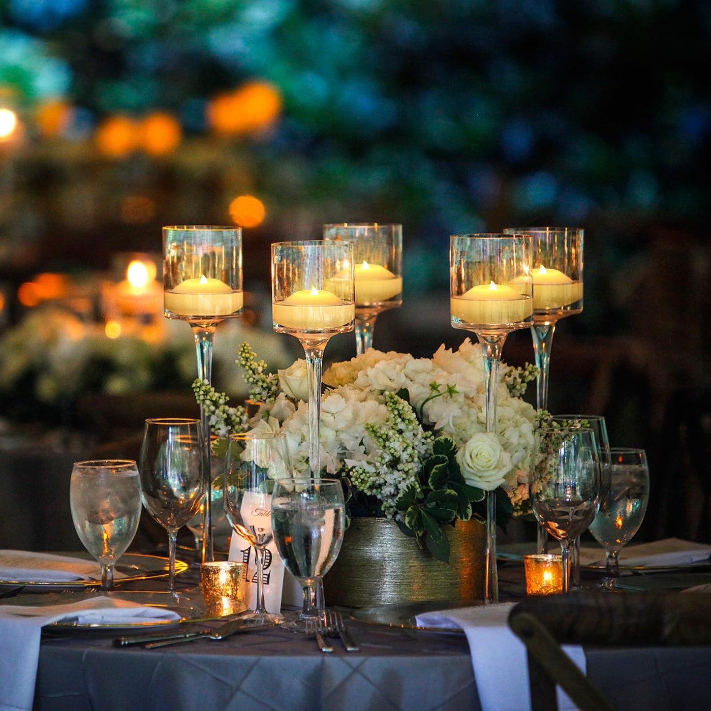 LACGO Pack of 8 LED Waterproof Wax Floating Candles Light 3 inch, Battery-Powered Flameless Flicker Candle, Water Activated Candle, for Baby Shower, Wedding, Home, Party Festival Decor(Warm White)