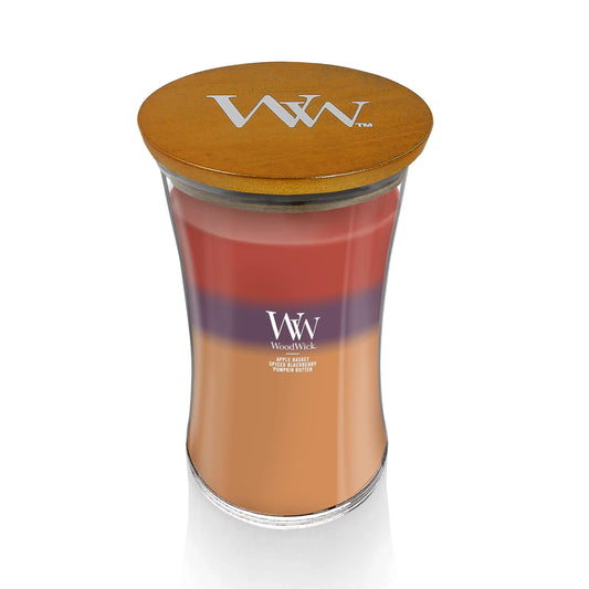WoodWick Large Hourglass Candle Autumn Harvest Trilogy 21.5 oz