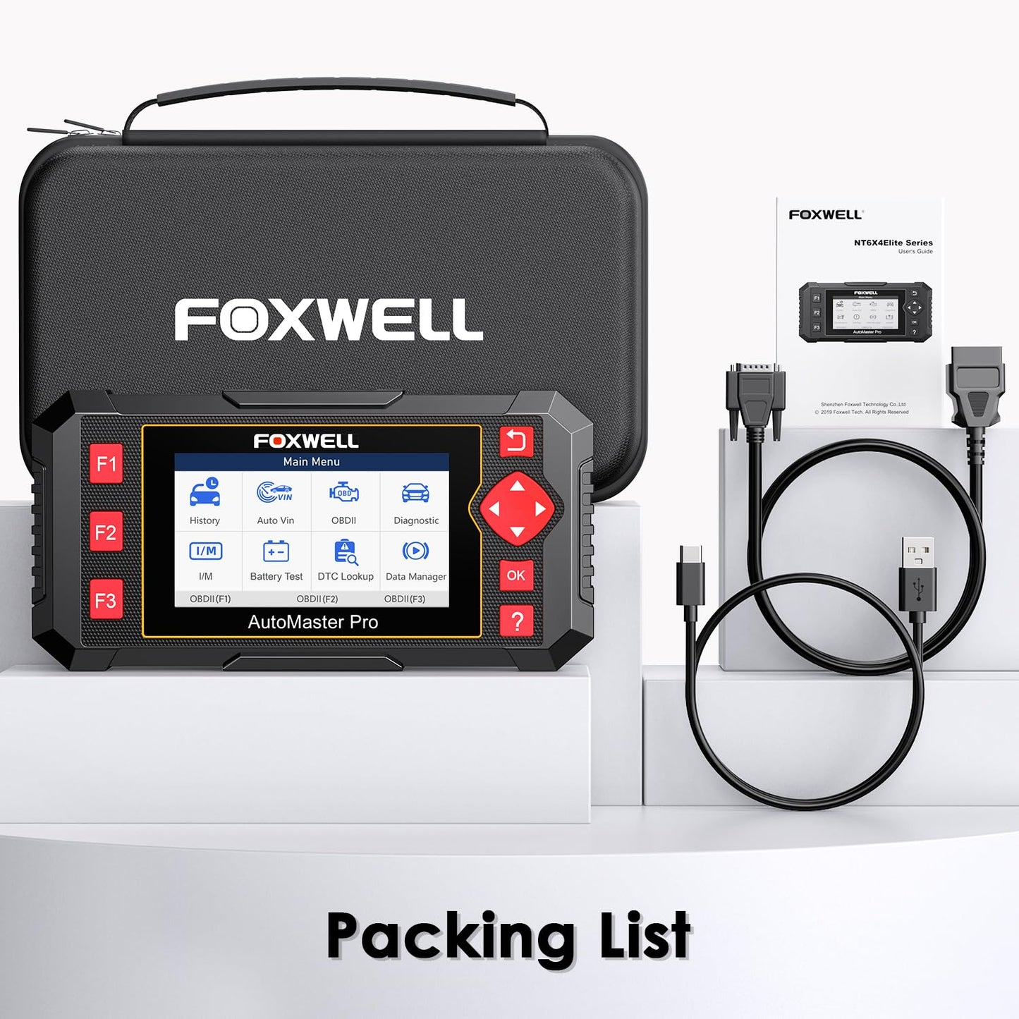 2025 FOXWELL NT604 OBD2 Scanner Diagnostic Tool, Check Engine Code Reader, ABS SRS Transmission Airbag Car Scanner, Car Scan Tool for All Vehicles, English/Spanish Ver., Lifetime Free Update, AutoVIN