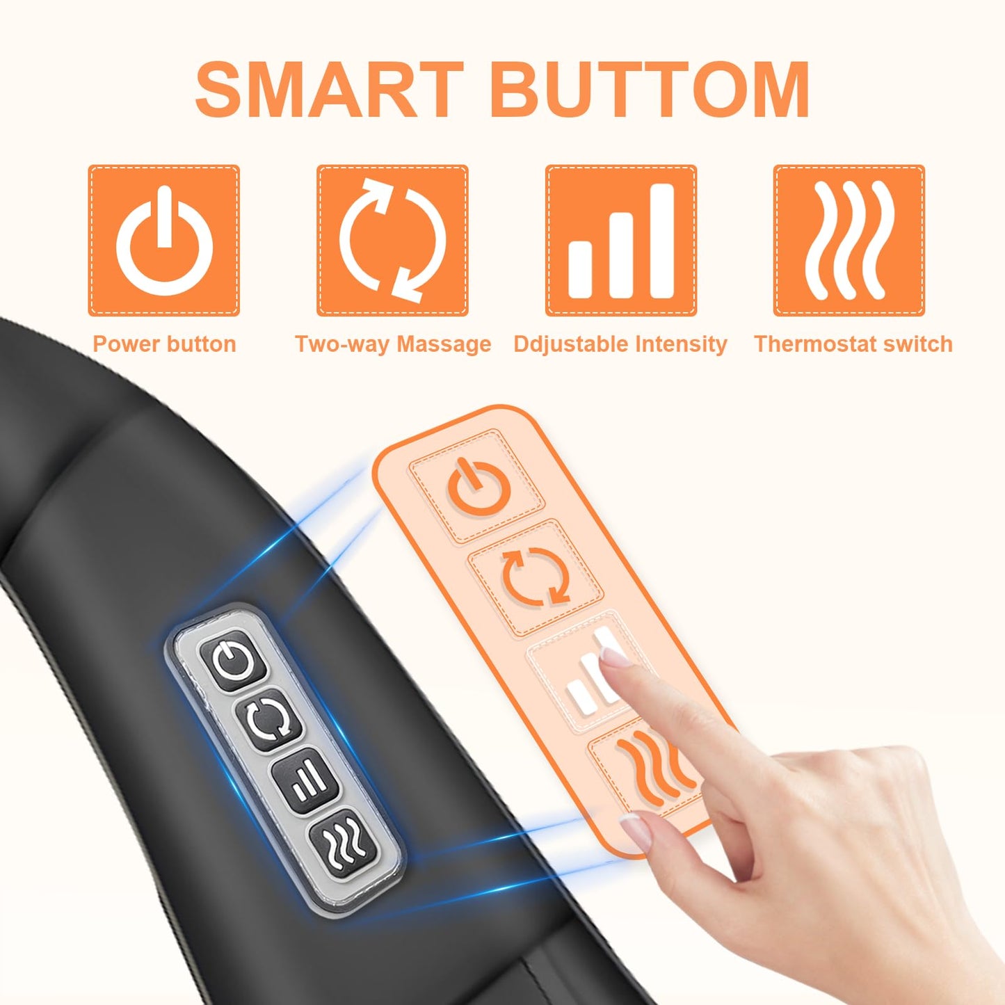 ifgoooo Neck Massager,Gifts for Women Men Mom Dad - Shiatsu Back and Neck Massager,Shoulder Massager Deep Tissue with Heat,Electric 4D Massage Pillow(NOT Cordless)