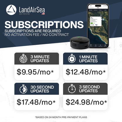 LandAirSea 54 GPS Tracker - USA Manufactured, Waterproof Magnet Mount. Full Global Coverage. 4G LTE Real-Time Tracking for Vehicle, Asset, Fleet, Elderly and More. Subscription is Required.