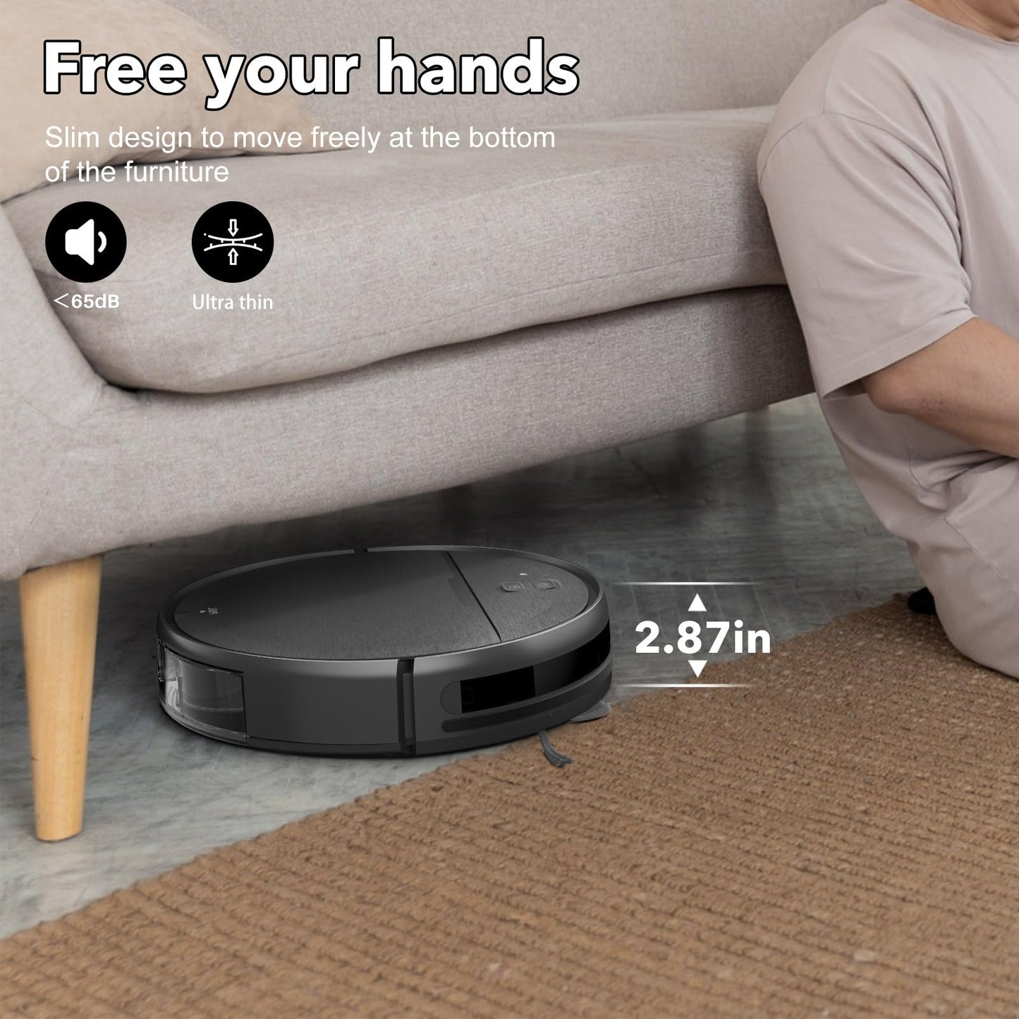 iMartine 2 in 1 Mopping and Vacuuming Robot, Robot Vacuum and Mop Combo Compatible with WiFi/App, Robotic Vacuum Cleaner Self-Charging, Slim, Ideal for Pet Family, Hard Floor, Hair, Low Pile Carpet