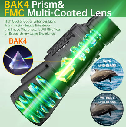 20x50 High Powered Binoculars for Adults, Waterproof Compact Binoculars with Low Light Vision for Bird Watching Hunting Football Games Travel Stargazing Cruise with Carrying Bag