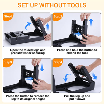 LALOBLUE Elevated Dog Bowls, Raised Slow Feeder Dog Bowls with No Spill Water Bowl, Dog Bowl Stand Adjusts to 5 Heights 2.95", 8.46", 9.65", 10.82", 12.01" for Small Medium Large Dogs and Pets, Black