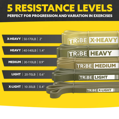 Long Resistance Bands for Working Out Men and Women - Set of 5 Pull-Up Bands, Pull Up Assistance Bands - Workout Bands Resistance for Men - Stretch Bands for Exercise Bands Resistance Bands Set