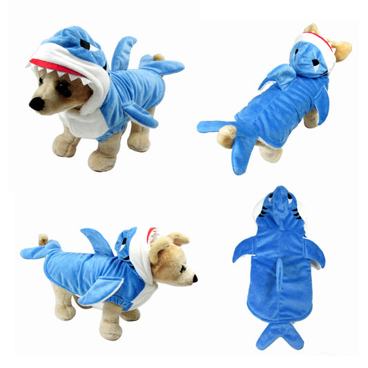 Yoption Puppy Dog Cat Shark Costumes, Funny Pet Halloween Christmas Cosplay Dress, Pet Hoodie Warm Outfits Clothes (M)