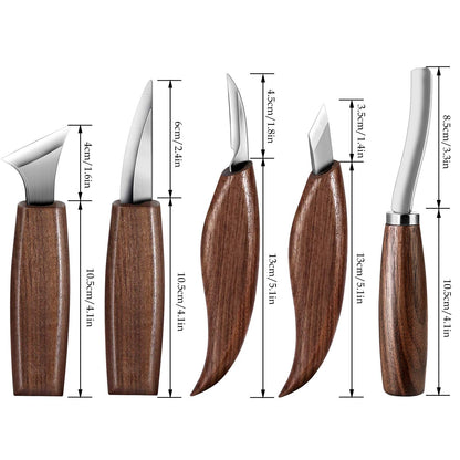 Wood Carving Tools Set,Detail Wood Knife,Hook Carving Knife Kit for Beginners,Trimming Knife for Spoon Bowl Cup Pumpkin Woodwork, Chip Carving Knife Kit,Square Handle Design（6pcs）