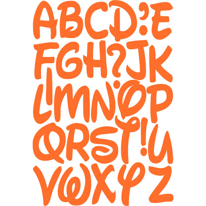 IRON 'EM Orange Iron On Letters for Fabric, Clothing, Custom Tshirt, DIY Craft for Kids, Adults, and Toddlers 2" Felt Letters for Fabric, Heat Transfer Letters. Disney Mickey Mouse Font. 2 Sheets