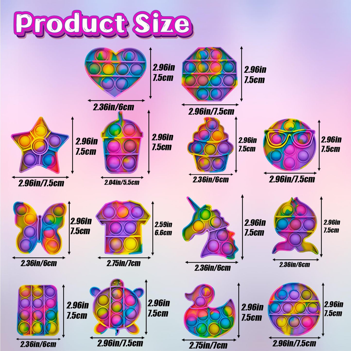 14 Pack Pop Fidget Sensory Toys Party Favors for Kids 4-8 8-12 Year Boy Girl Mini Fidget Toy Bulk Bubbles Popper for Holloween Goodie Bag Stuffers Stress Toy for Birthday Classroom Prizes Toddler Toy