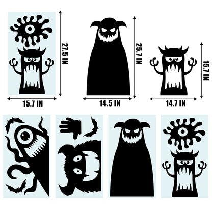 LOMIMOS Large Halloween Window Clings Decorations,Giant Silhouette Demon Ghost Window Stickers Decals for Halloween Home Decor Indoor Party Decorations