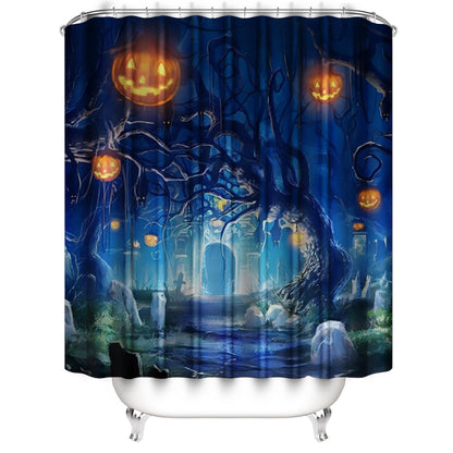 Yddsky 4 Pcs Halloween Shower Curtain Set with Rugs Toilet Lid Cover,Bloody Hand Shower Curtain with 12 Hooks for Bathroom Set Decor Horrible Halloween Bathroom Decor Theme