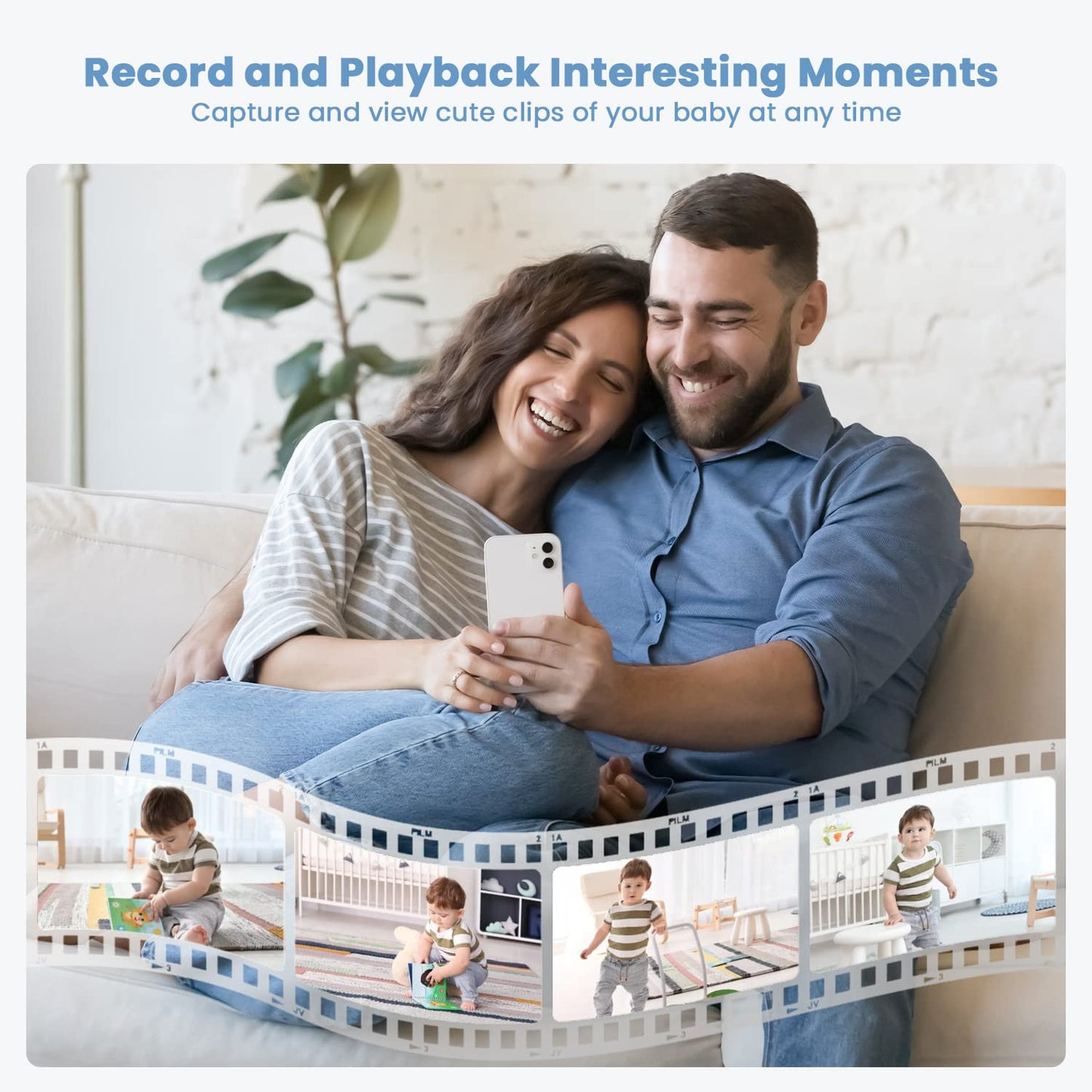 ieGeek 2K Split-Screen Baby Monitor, 5" Audio Baby Monitor with 2 Cameras, WiFi Smartphone Video Dual Camera, Night Vision, Motion & Cry Detection, Two Way Talk Temper &Humidity Sensor