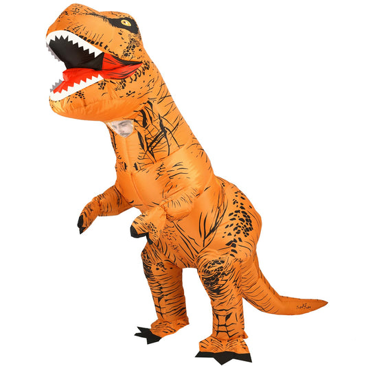 YEAHBEER Inflatable Dinosaur Costume for Kids,T-Rex Dinosaur Costume Kid, Blow up T-Rex Funny Fancy Inflatable Costume for Halloween Dress & Party Cosplay (Brown