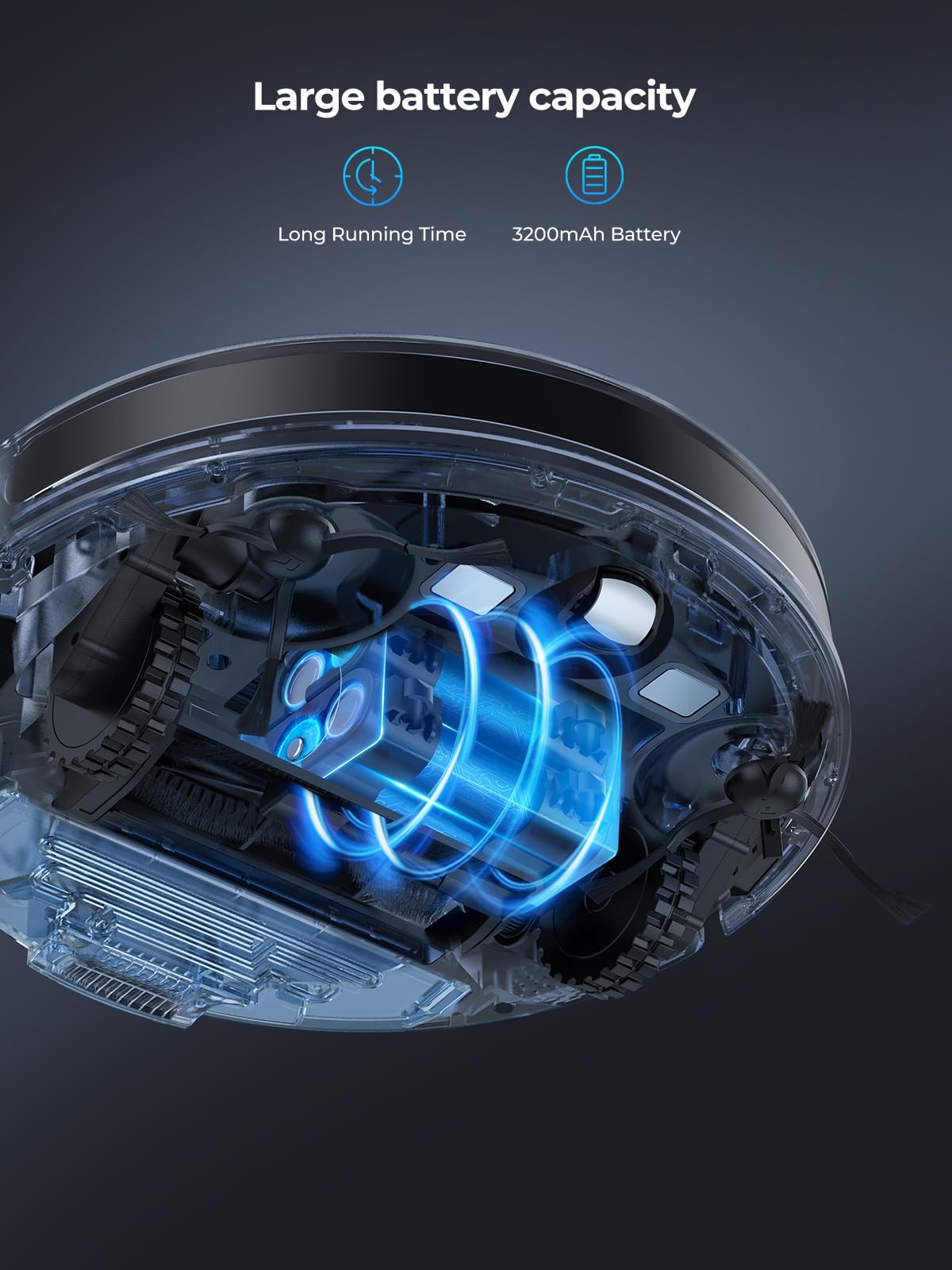 Laresar Clean Robot Vacuum and Mop, 5000Pa Robot Vacuum with 60 Days Self Emptying Station, Lidar Navigation Robot Vacuum Cleaner, Mapping, WiFi/APP/Voice,Ideal for Pet Hair,Carpet and Hard Floor