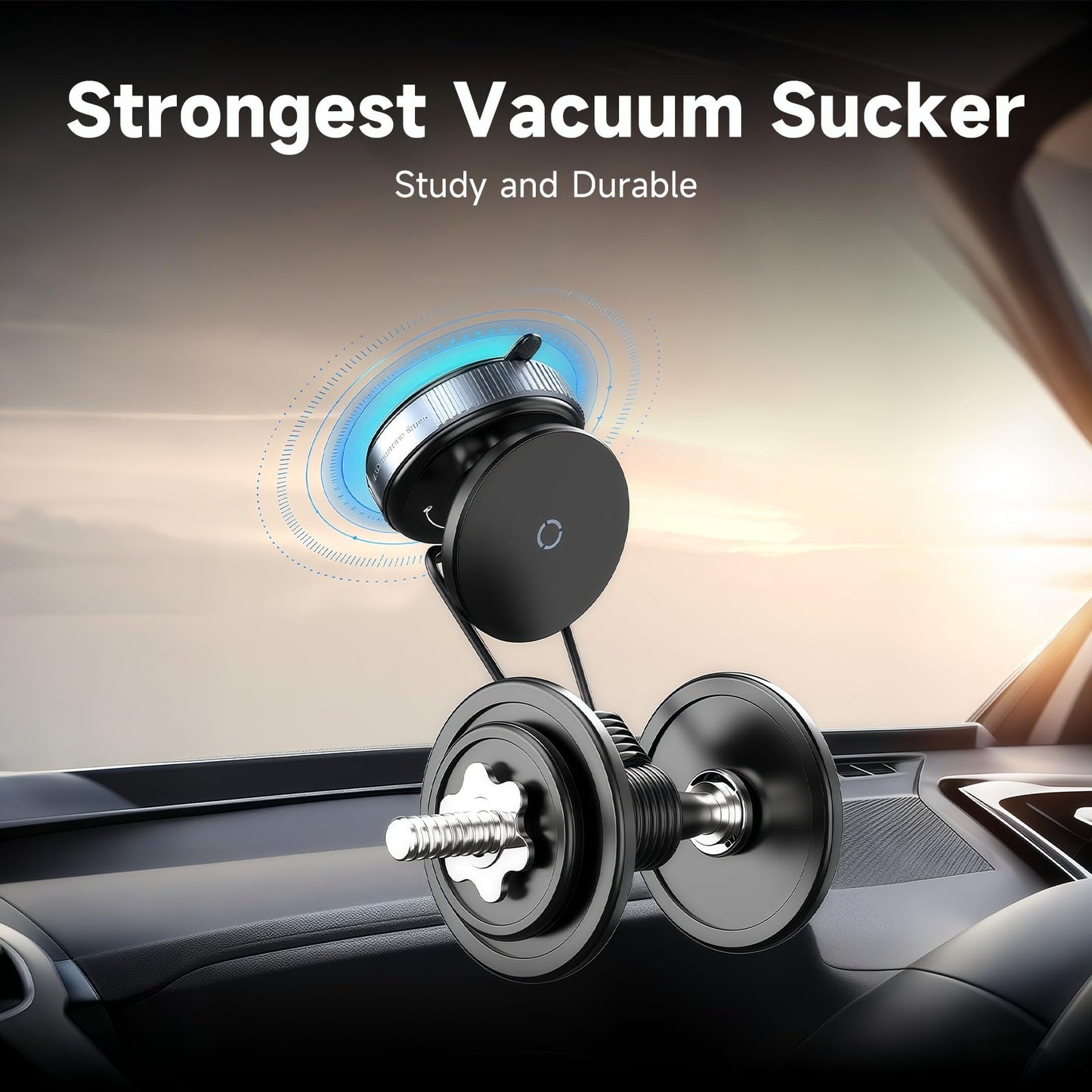 2025 Upgraded Vacuum Magnetic Phone Holder for Car and Gym, 360° Rotatable Mount for iPhone 16e 16 Pro Max 15 14 13 12 & Android, Perfect for Smooth Surfaces, Makeup, Shower