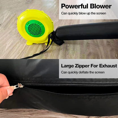 Inflatable Projector Screen - Outdoor Movie Screen Blow Up for Movie Parties Backyard Outside with Air Blower and Carry Bag, Front and Rear Projection (16FT with Blower)