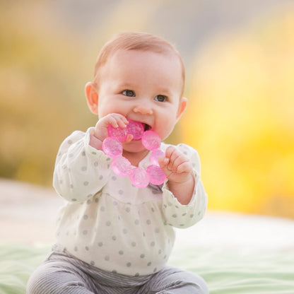 Infantino Water Teethers – Sensory Exploration and Teething Relief, Cooling Relief for Teething Babies, Lime & Pink, 3-Pack