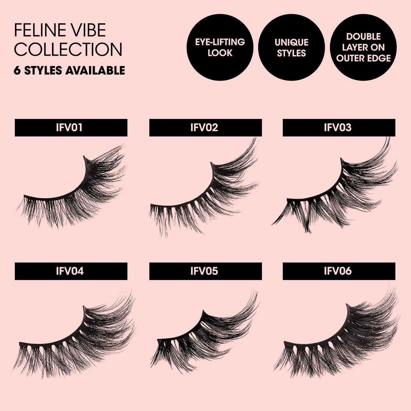 i-ENVY 2 Pairs False Eyelashes Feline Vibe Cat and Fox Eye Lifting Look, Dramatic Lashes (03)