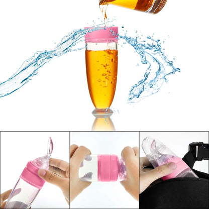 2 Pieces Silicone Baby Spoons Baby Feeding Spoon with Standing Base for Infant 0-24 Months Dispensing and Feeding (Pink)