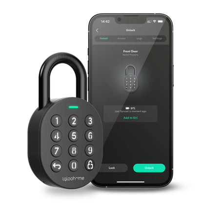 Igloohome Smart Padlock with Silicone Cover Kit (for Indoor Use) – Smart Lock, No WiFi Needed, Grant Remote Access via Bluetooth, Pin Codes & App (Android/iOS) – Lock for Gate, Bike & Locker