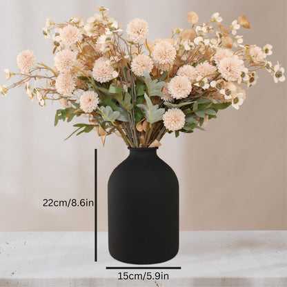 Large Black Vase for Flowers Decor Living Room, Matte Black Arlo Vase for Dining Coffee Table Centerpieces, Wabi Sabi Decor, Big Decorative Modern