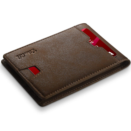 Zitahli Mens-Wallet-Slim-Leather-RFID Blocking Wallet for Men Minimalist Bifold Credit Card Holder with Gift Box