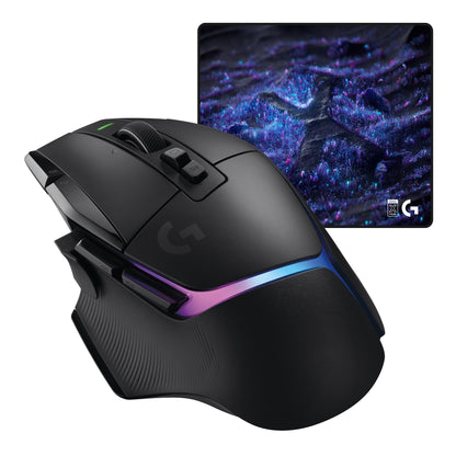 Logitech G502 X Plus Lightspeed Wireless RGB Gaming Mouse and G640 SE Large Cloth Gaming Mouse Pad (460 x 400 x 3 mm) - Black