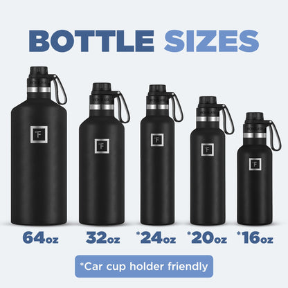 IRON °FLASK Camping & Hiking Hydration Canteens - 3 Lids (Narrow Spout Lid) Leak Proof Vacuum Insulated Stainless Steel - Hot & Cold Double Walled Sports Water Bottle - Cashmere Cream, 24 Oz