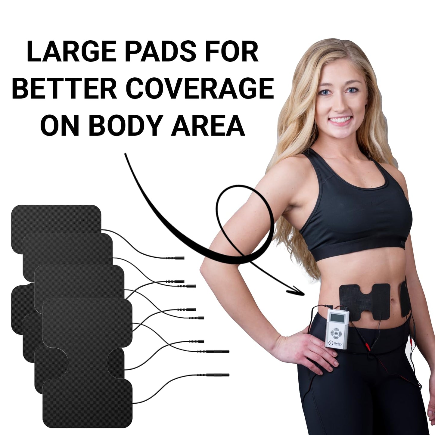 iReliev TENS + EMS Combination Unit Muscle Stimulator for Pain Relief, Arthritis, Muscle Strength - Treats Tired, Sore Muscles in Your Shoulders, Back, Ab's, Legs, Knee's, More