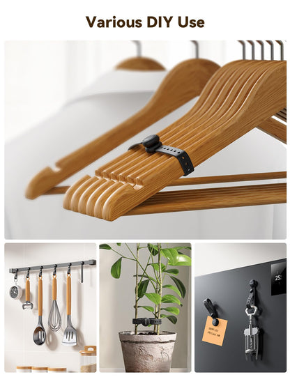 2025 Upgraded Magnetic Cable Ties with Magnets for Bundling & Cable Management– JOYROOM Reusable Silicone Cord Ties Multi-Purpose Cord Organizer Clips for Home, Office & Travel (12-Pack,Black)