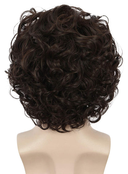 yuehong Mens Short Curly Brown Wig Anime Cosplay Wigs Halloween Cosplay Costume Hair Wig