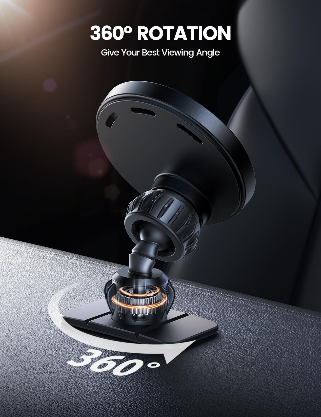 Lamicall 15W for Magsafe Car Mount Charger - [3-in-1 Upgraded Intelligent Chip] 360° Wireless Car Phone Holder Charger Vent Dashboard Magnetic Phone Holders for Your Car for iPhone 16 15 Pro Max