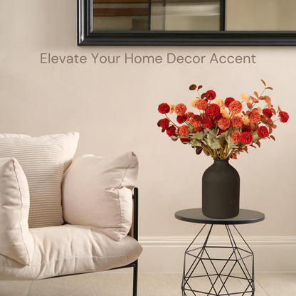 Large Black Vase for Flowers Decor Living Room, Matte Black Arlo Vase for Dining Coffee Table Centerpieces, Wabi Sabi Decor, Big Decorative Modern