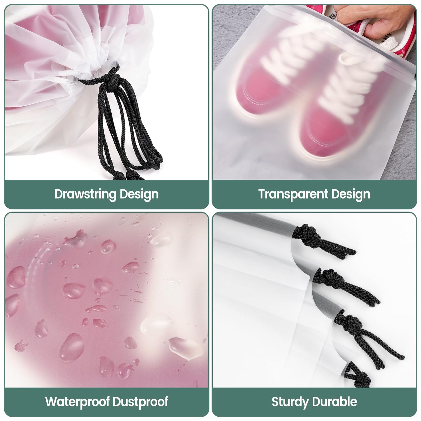 23 Pack Shoe Bags for Travel, 11.8" x 15.7" Waterproof Travel Shoe Bags for Packing,Large Travel Bag for Shoes, Storage Bags Travel Essentials Men for and Women