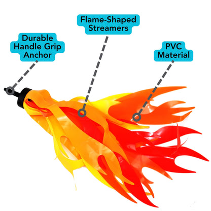 Iconikal Bicycle Scooter Handlebar Flame Streamers, 10-Inch Kids Bike Streamers, Easy Install