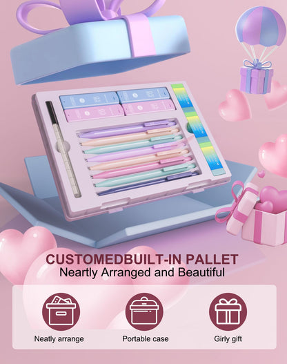 20PACK Mechanical Pencil, 8Pcs 0.5 0.7mm Mechanical Pencils Set With Eraser and 480 Pcs Refills, Cute Colored Preppy School Supplies Gift for Girls Writing - Come With Custom Case