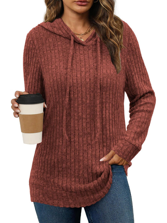 Womens Sweaters Early Fall Fashion Clothing 2025 Long Sleeve Shirts for Women Blouses Dressy Casual Hoodies Cute Tops Trendy Sweatshirts Christmas Holiday Halloween Outfits Winter Clothes Caramel L
